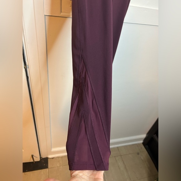 Balance Collection Burgundy Mesh Ankle Leggings - Picture 5 of 5